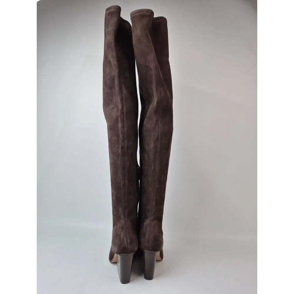 Veronica Beard Brown Suede Over-the-Knee Boots